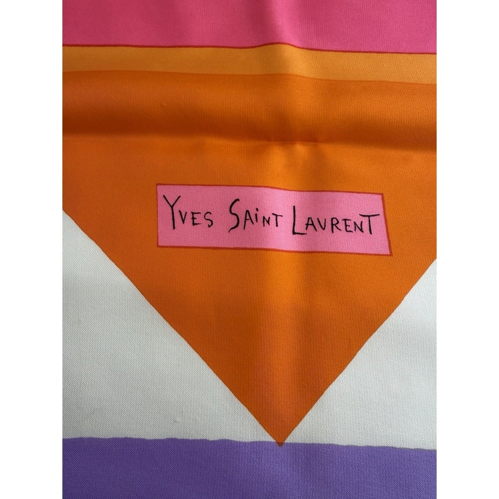 Vintage YSL Yves Saint Laurent Silk Geometric Scarf - Picture 3 of 6